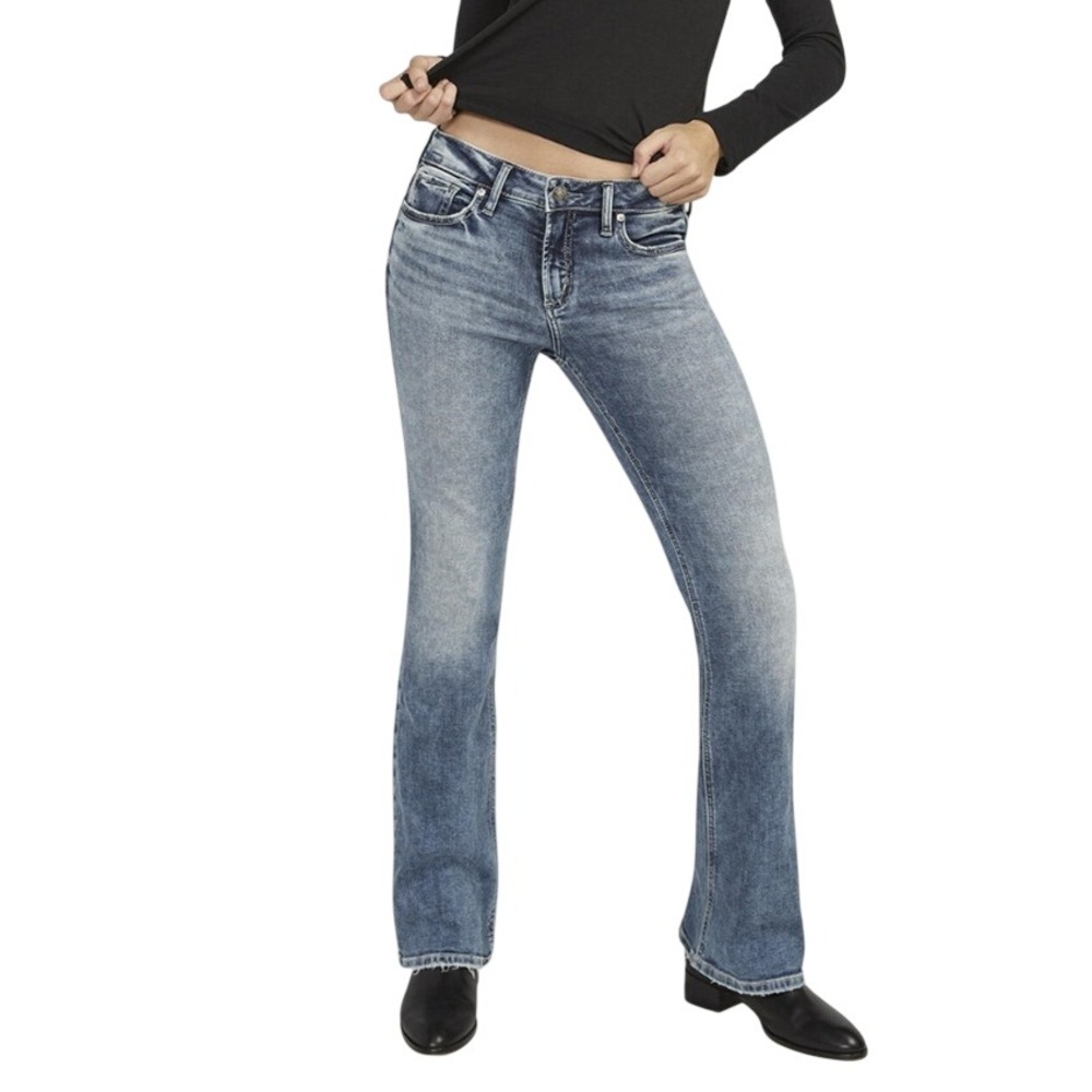 Silver Jeans Co Suki Slim Bootcut Jeans Light Wash Curvy Mid Rise W26 L31